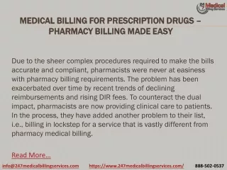 Medical Billing for Prescription Drugs – Pharmacy Billing made Easy PDF