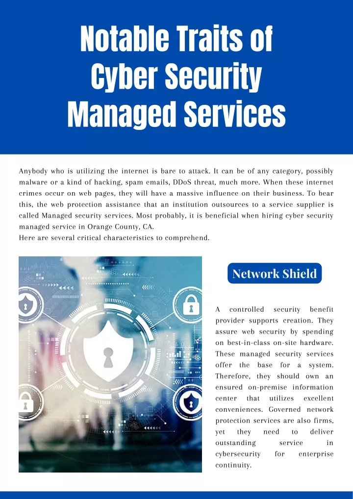 notable traits of cyber security managed services