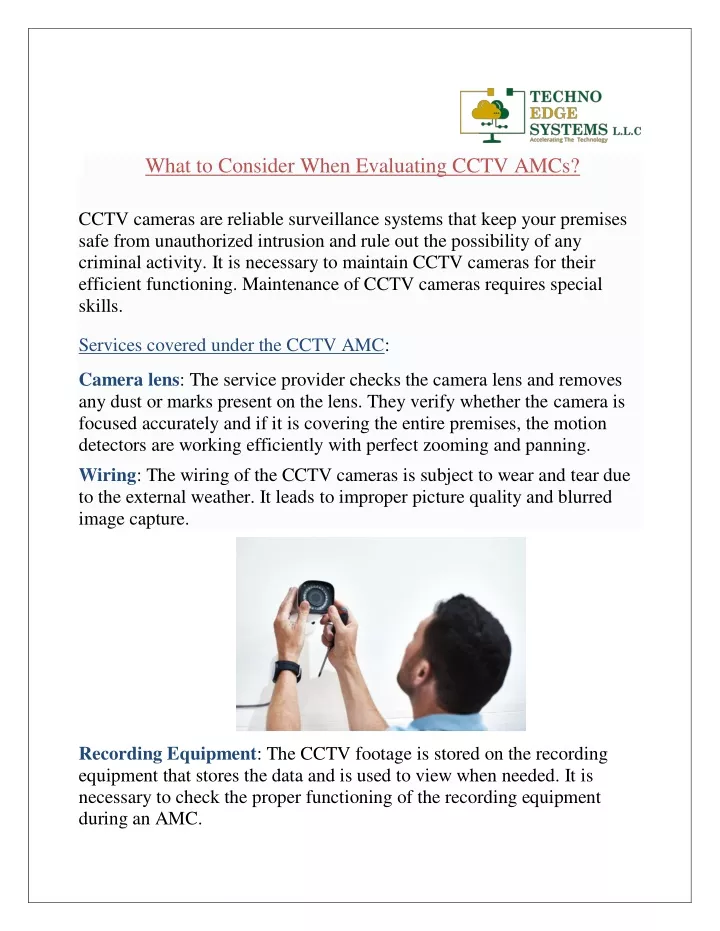 what to consider when evaluating cctv amcs