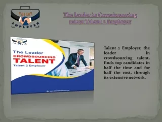 the leader in crowdsourcing talent talent