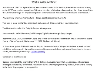what is qualite symfony
