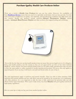 Purchase Quality Health Care Products Online