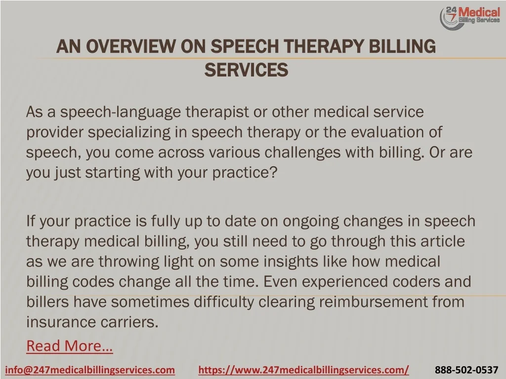 PPT - An Overview On Speech Therapy Billing Services PowerPoint ...