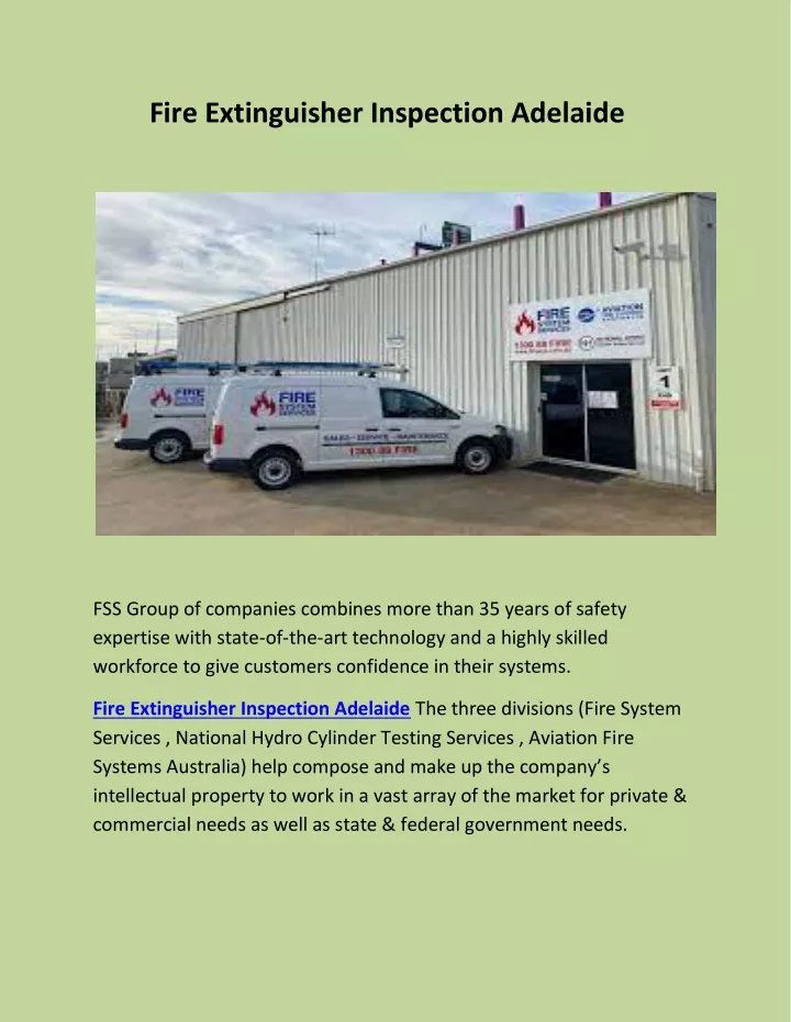 fire extinguisher inspection adelaide