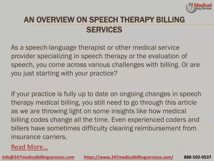 an overview on speech therapy billing an overview