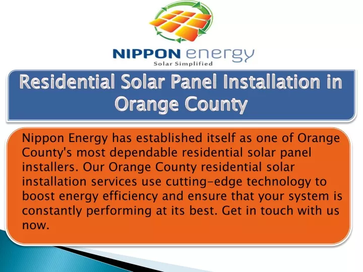 residential solar panel installation in orange