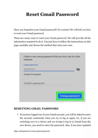 (Fix) Reset Gmail Password - Easy And Simple Steps