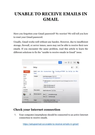 Fix Unable To Receive Emails in Gmail - Simple Steps