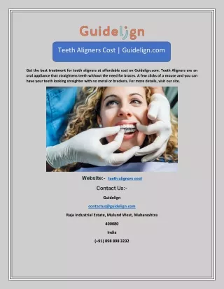 Teeth Aligners Cost | Guidelign.com