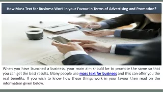 How Mass Text for Business Work in your Favour in Terms of Advertising and Promotion