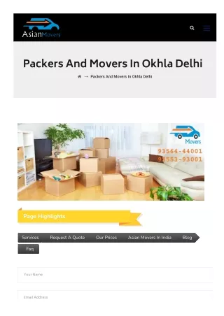 Best Packers and Movers in Okhla Delhi - Asianmovers
