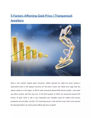 5 Factors Affecting Gold Price