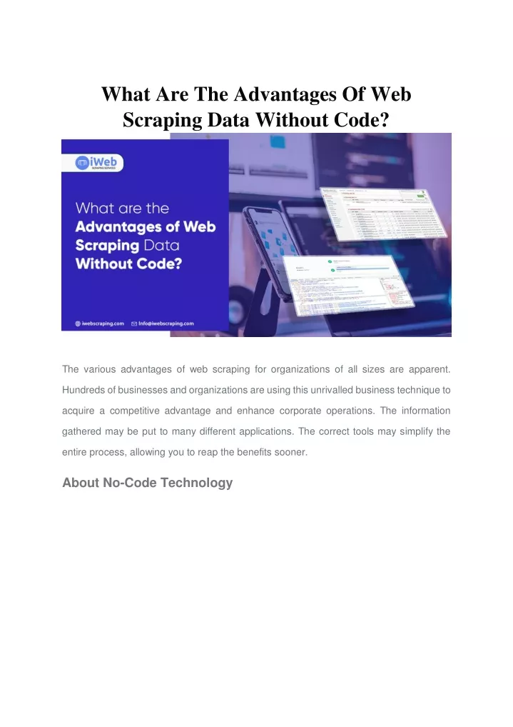 what are the advantages of web scraping data