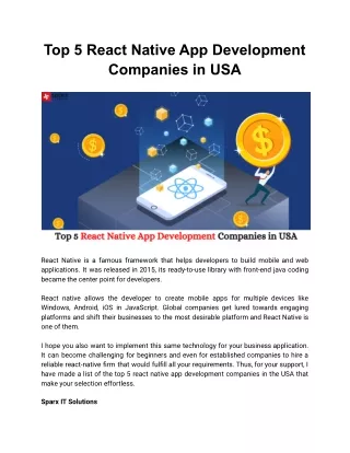Top 5 React Native App Development Companies in USA