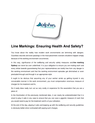 line markings ensuring health and safety