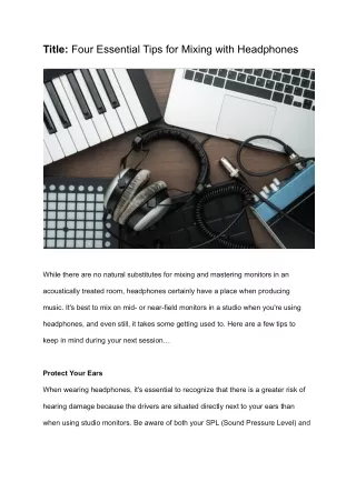 title four essential tips for mixing with