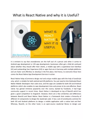 What is React Native and why it is Useful?
