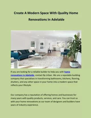 create a modern space with quality home