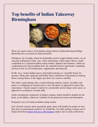 top benefits of indian takeaway birmingham