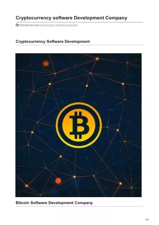 Cryptocurrency Software Development Services |TokyoTechie