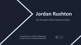 Jordan Rushton - Utah Technical Colleges - An Excellent Researcher