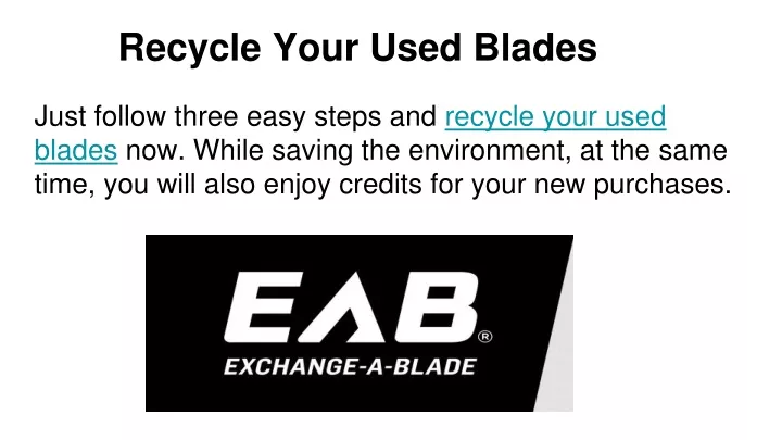 recycle your used blades