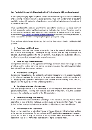 key points to follow while choosing the best