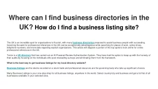 where can i find business directories in the uk how do i find a business listing site