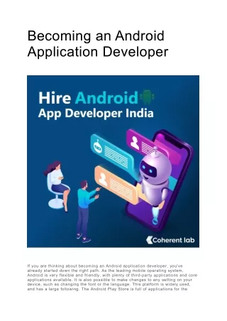 becoming an android application developer