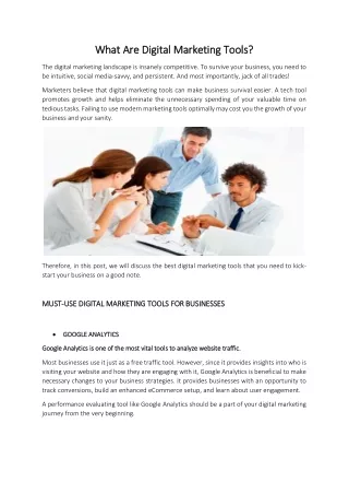 what are digital marketing tools what are digital