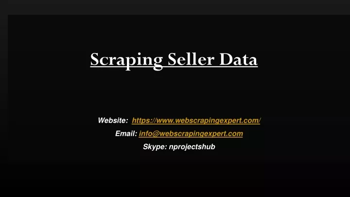 scraping seller data