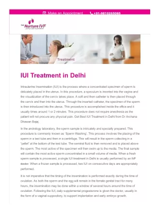 IUI Treatment in Delhi - Dr Archana Dhawan Bajaj