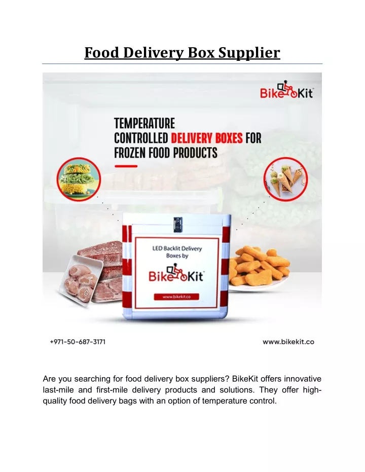 food delivery box supplier