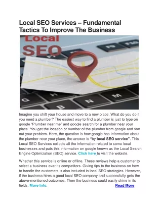 local seo services fundamental tactics to improve