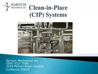 clean in place cip systems