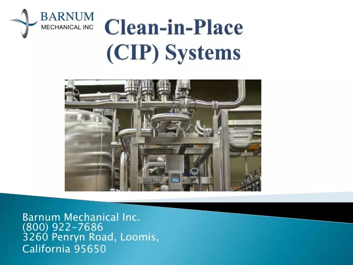 clean in place cip systems