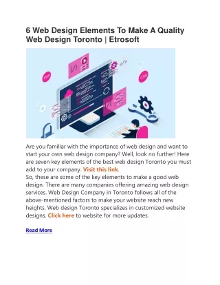 6 web design elements to make a quality