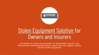 How to Track Stolen Equipment in Canada