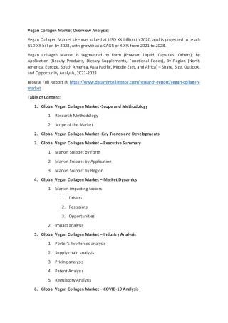 vegan collagen market overview analysis
