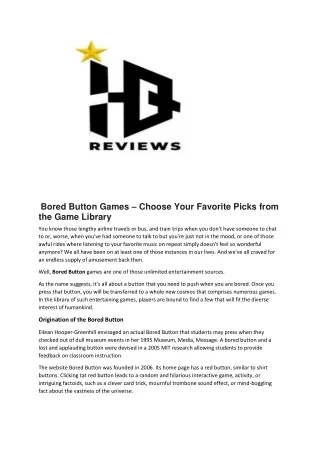 bored button games choose your favorite picks