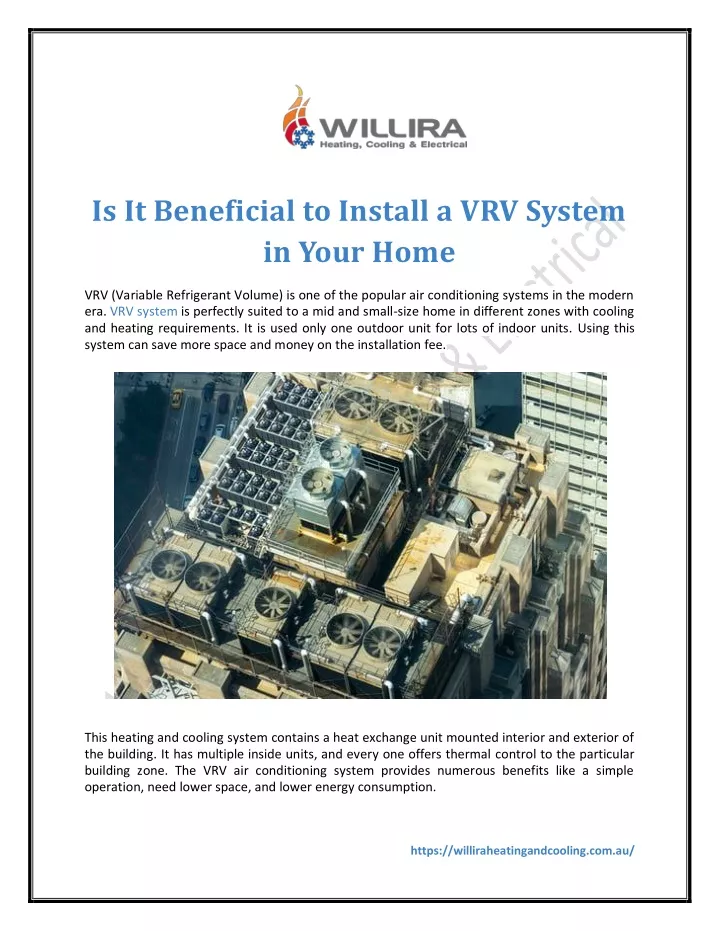 is it beneficial to install a vrv system in your