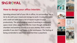how to design your office interiors