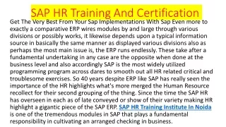 SAP HR Training Institute In Noida