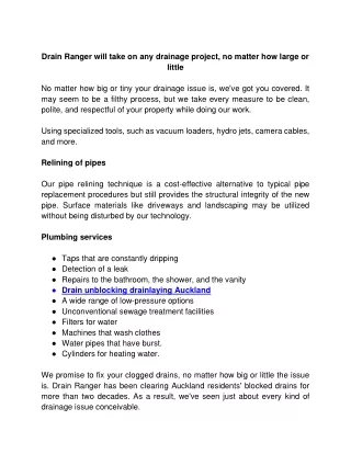 drain ranger will take on any drainage project