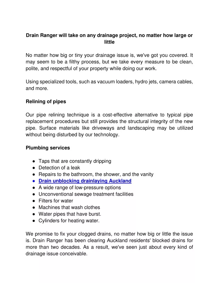 drain ranger will take on any drainage project