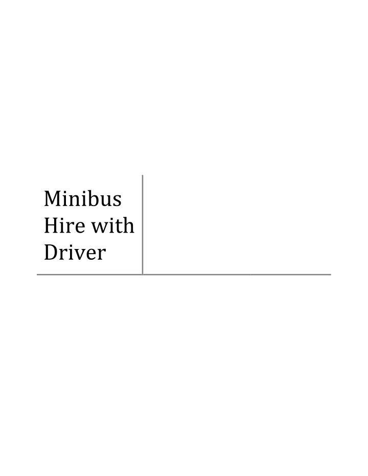 minibus hire with driver