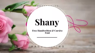 Shany- Free Script Fonts
