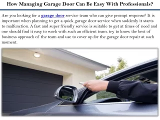 how managing garage door can be easy with