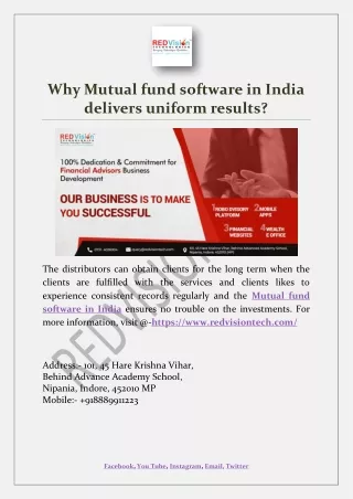 why mutual fund software in india delivers