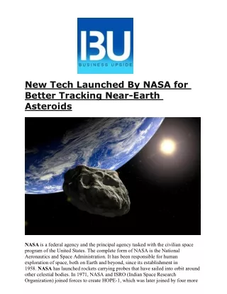 new tech launched by nasa for better tracking